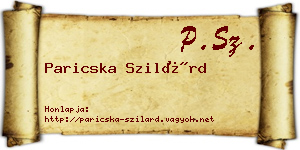 Paricska Szilárd névjegykártya